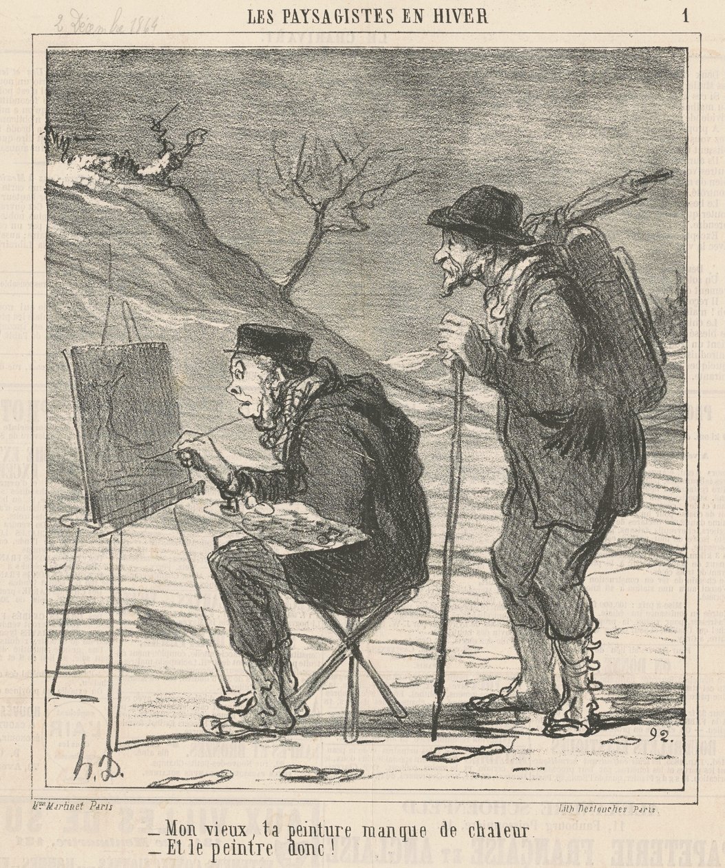 Kaveri, maalauksestasi puuttuu lämpöä... tekijältä Honoré Daumier