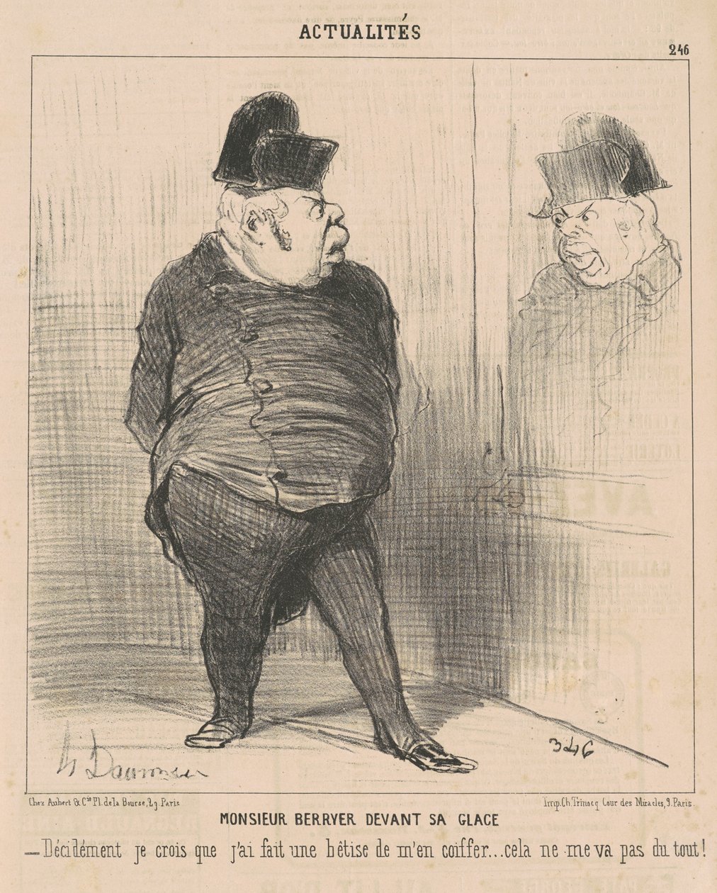 Mr. Berryer peilinsä edessä... tekijältä Honoré Daumier