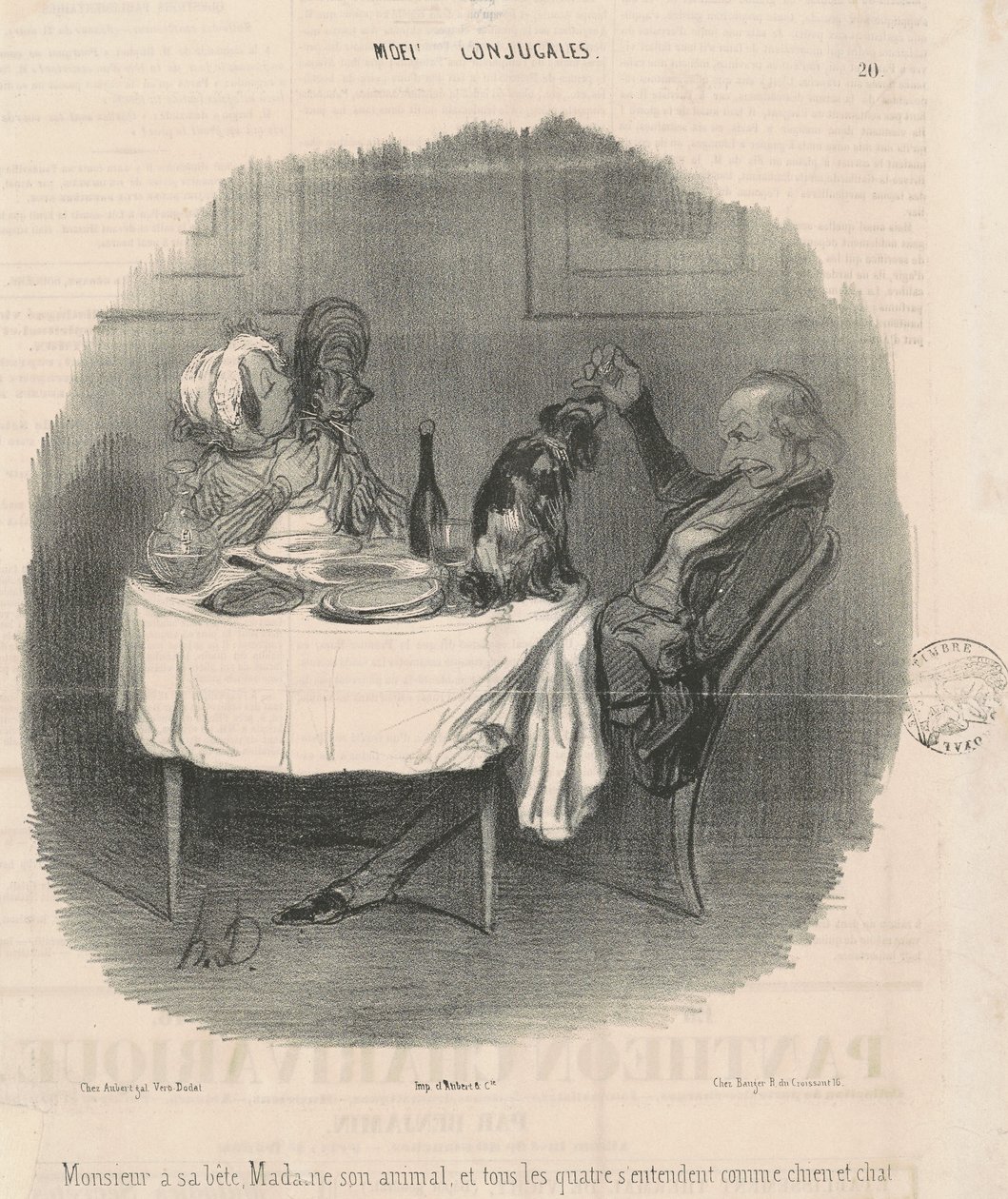 Monsieurilla on peto, rouva eläin... tekijältä Honoré Daumier
