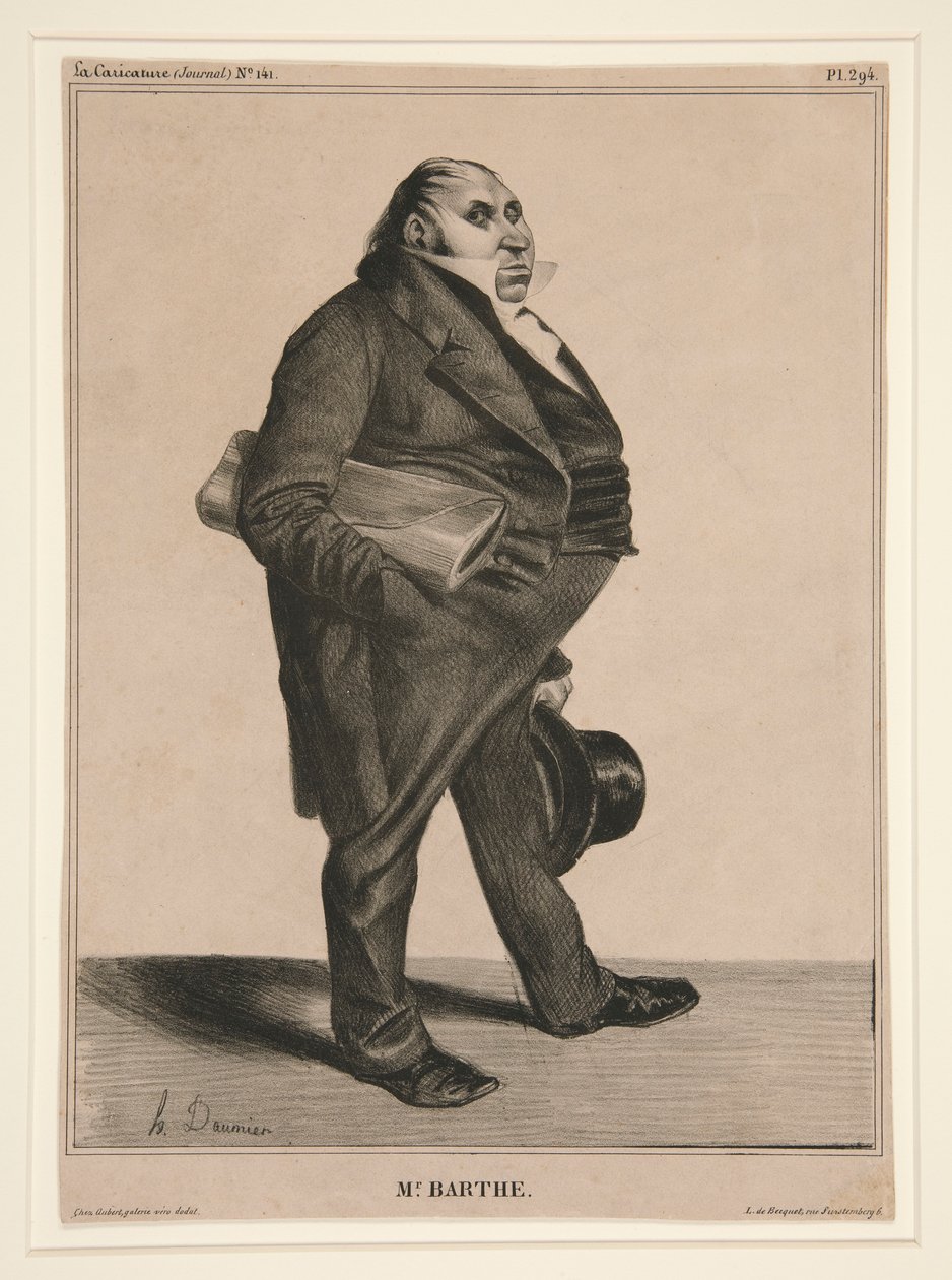 Mr. Barthe, pl. 294 sarjasta C?l?brit? de la Caricature (Karikatyyri tekijältä Honoré Daumier