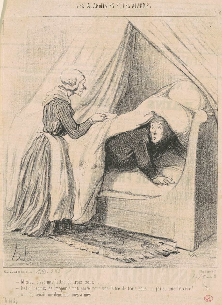 Sir, se on kolmen sentin kirje... tekijältä Honoré Daumier