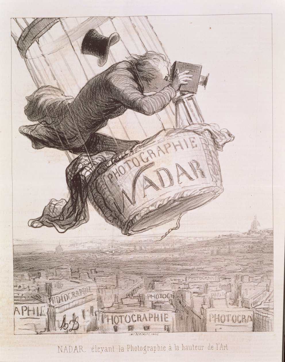 Nadar (1820-1910) nosti valokuvauksen taiteen huipulle, julkaistu 1862 tekijältä Honoré Daumier
