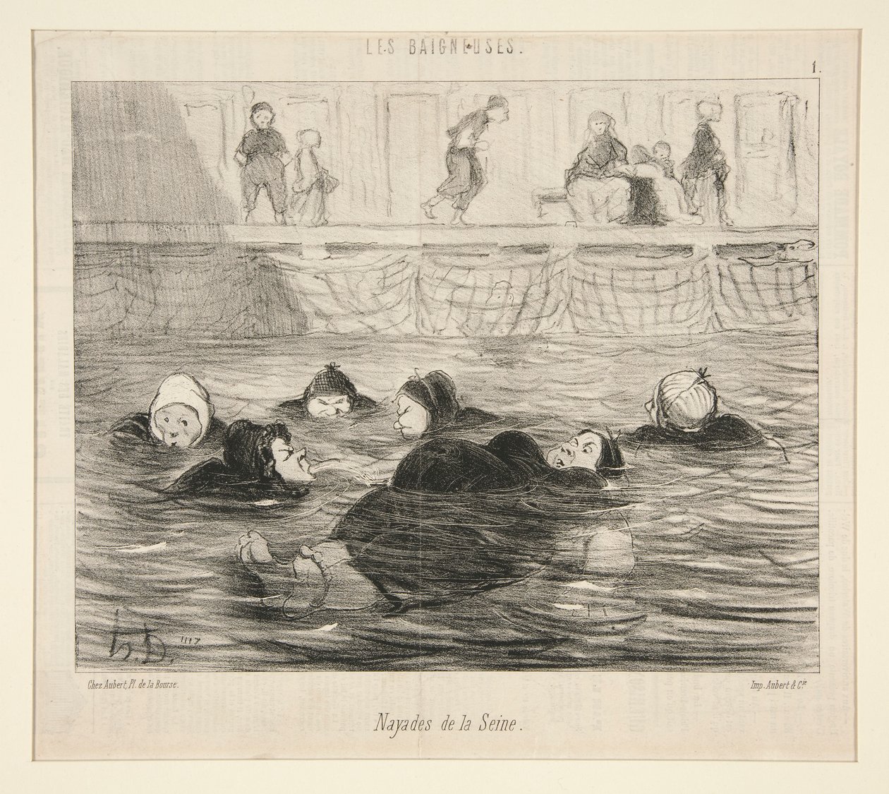 Seinen Nayades, Les Baigneuses tekijältä Honoré Daumier