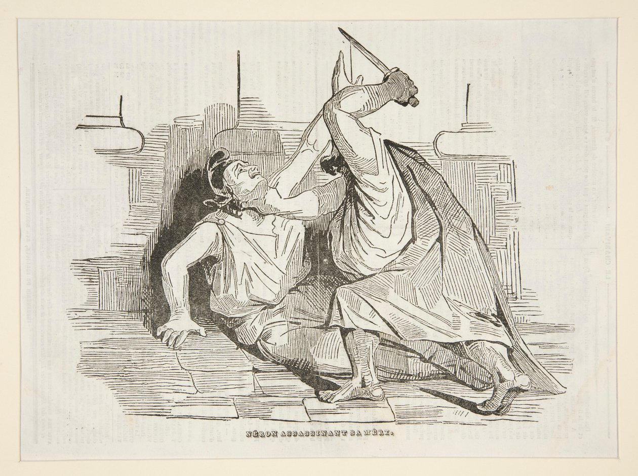 Nero murhasi äitinsä Charivarista 9. huhtikuuta 1834 tekijältä Honoré Daumier