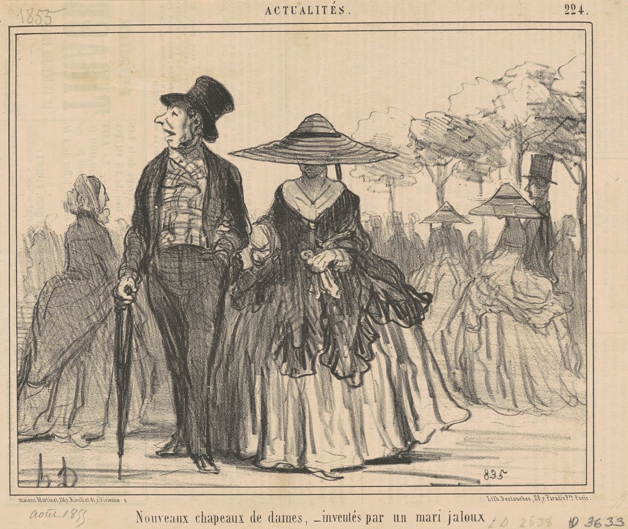 Uudet naisten hatut... tekijältä Honoré Daumier