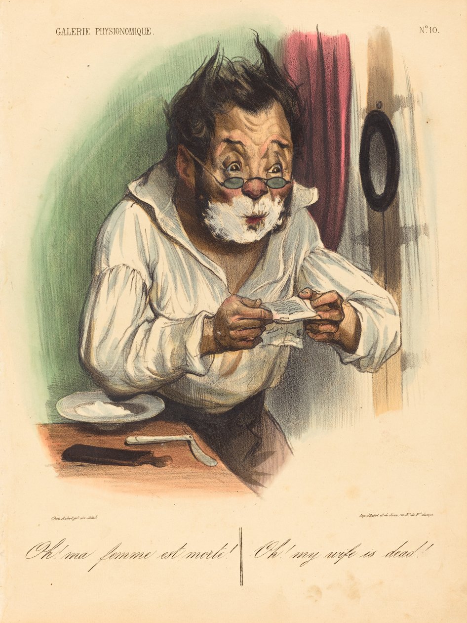 Vai niin! Vaimoni on kuollut! tekijältä Honoré Daumier