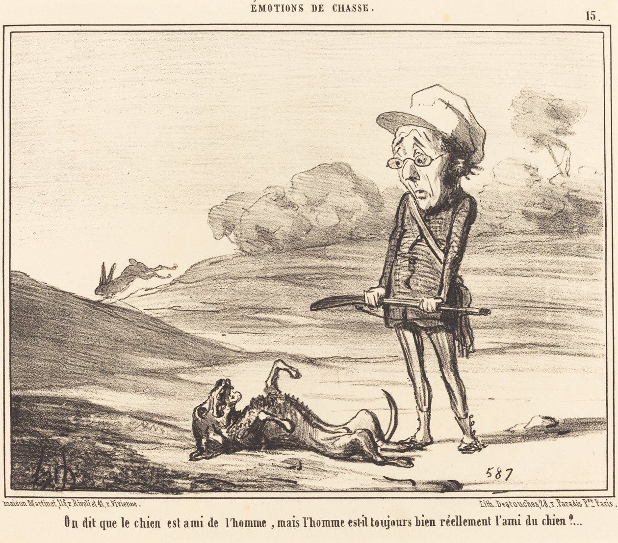 Sanotaan, että koira on ihmisen ystävä... tekijältä Honoré Daumier