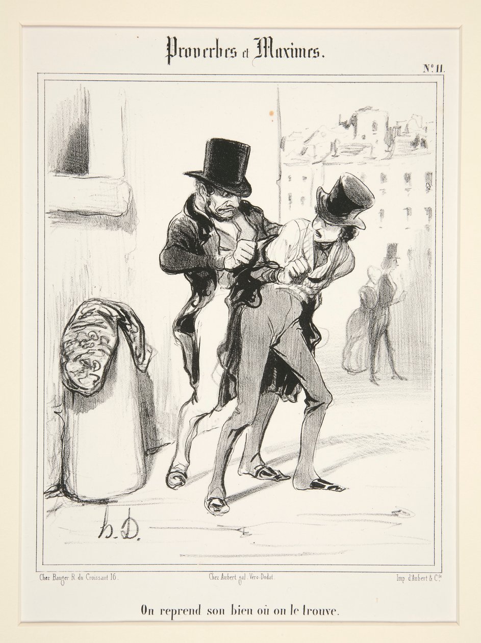 Otamme takaisin omaisuutemme tai löydämme sen, levy 11 Proverbes et Maximesista tekijältä Honoré Daumier