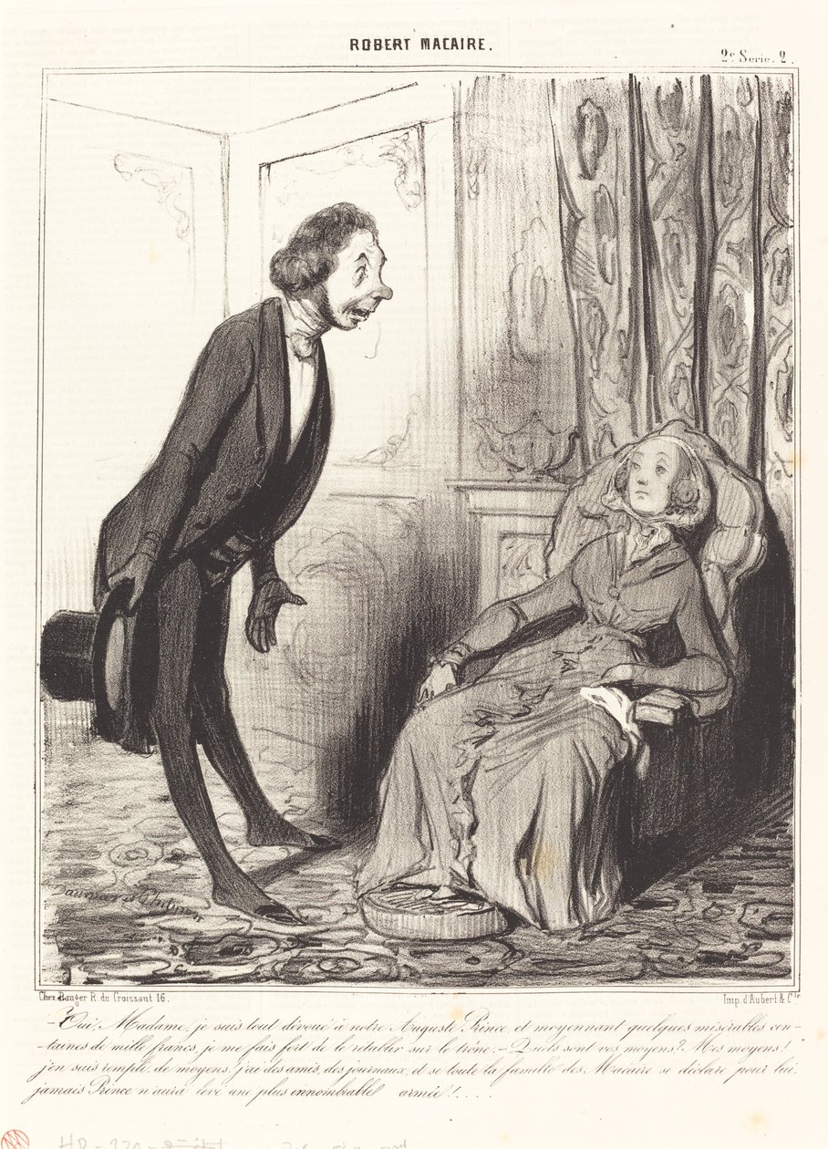 Kyllä, rouva, olen täysin omistautunut... Prinssillemme... tekijältä Honoré Daumier