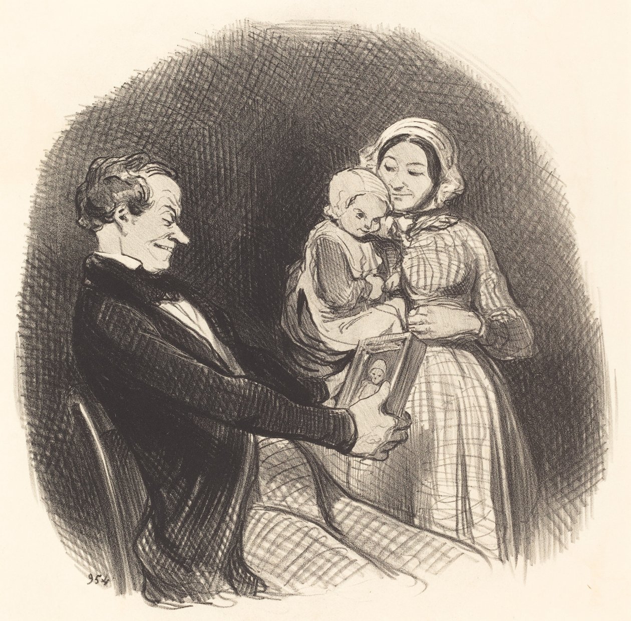 Isä katselee kuvansa kuvaa tekijältä Honoré Daumier