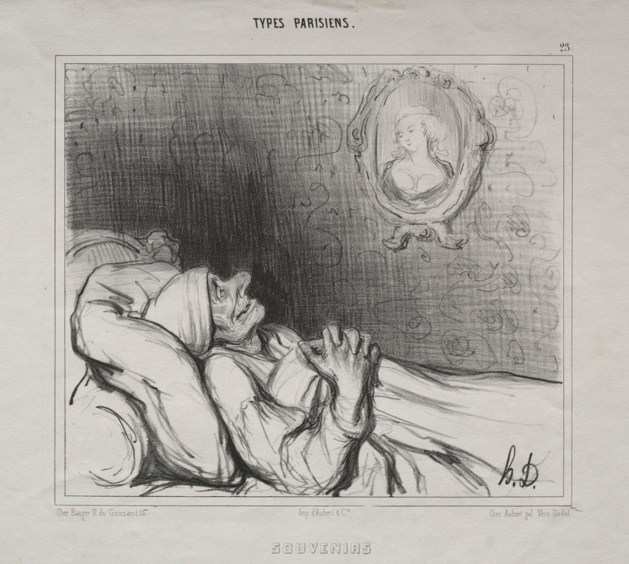 Parisilaiset tyypit: Muistoja, 10. toukokuuta 1840. tekijältä Honoré Daumier