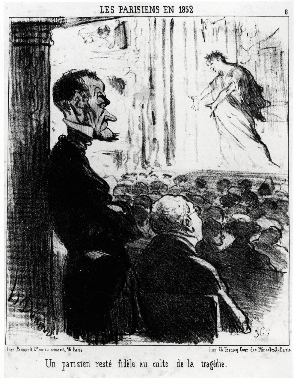 Pariisilaiset vuonna 1852: pariisilainen pysyy uskollisena tragedioiden kulttiin. Kuvitus d