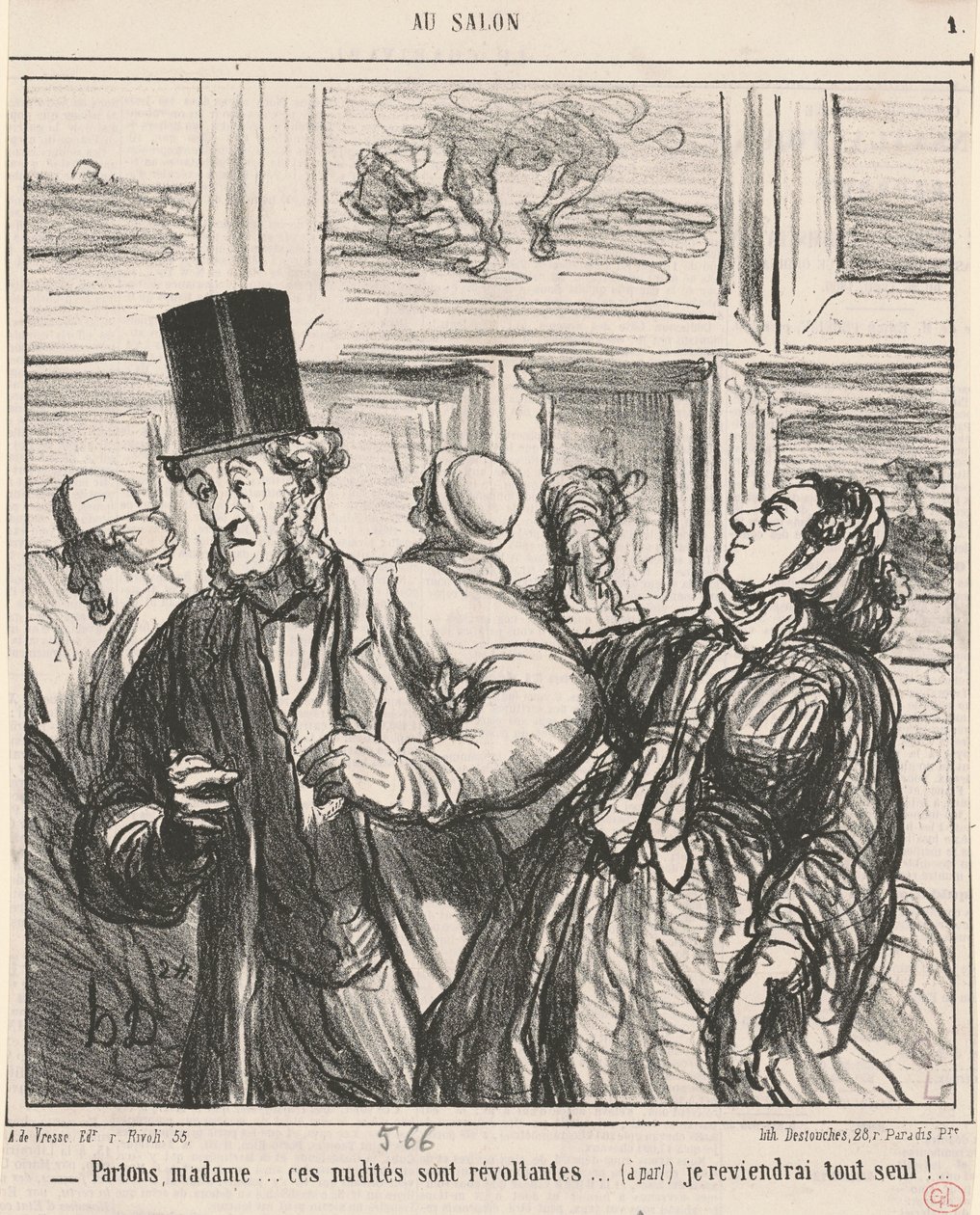 Puhutaan, madame... nämä alastomuudet ovat vastenmielisiä... tekijältä Honoré Daumier