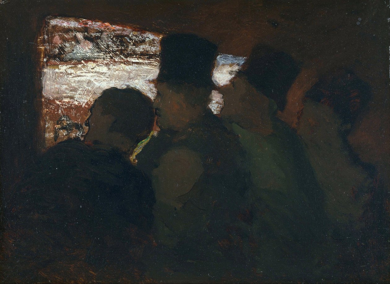 ""Parterre"" Yleisö teatterissa Honore Daumierin (1808-1879) maalaus 1858 National Museum of Western Art, Tokio Japani tekijältä Honoré Daumier