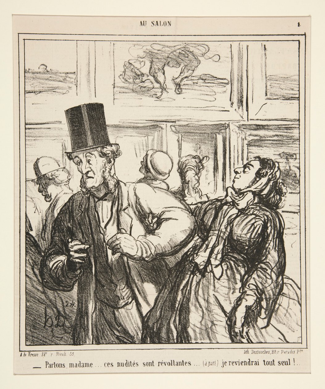 Mennään, rouva... nämä alastomuudet ovat vastenmielisiä tekijältä Honoré Daumier