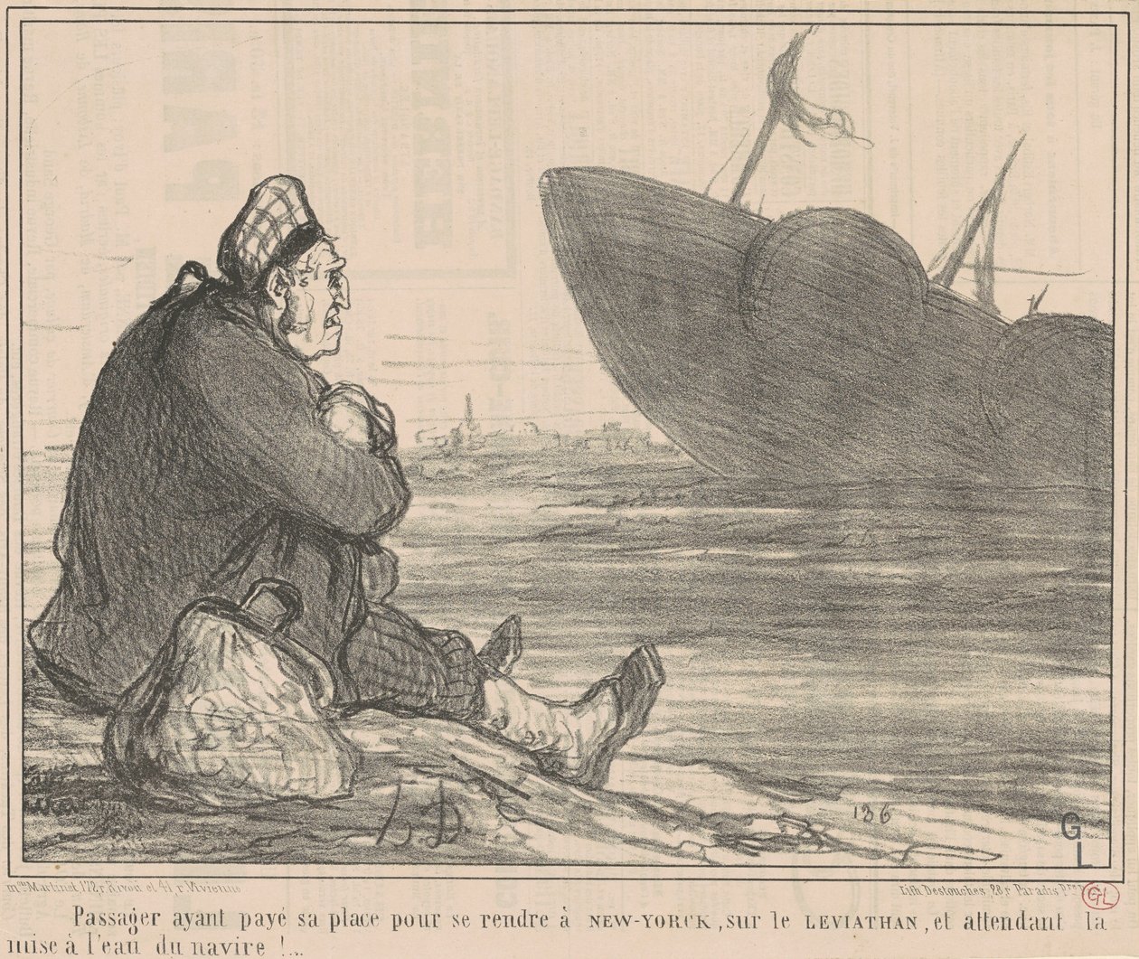 Matkustaja, joka maksoi... päästäkseen New Yorkiin tekijältä Honoré Daumier