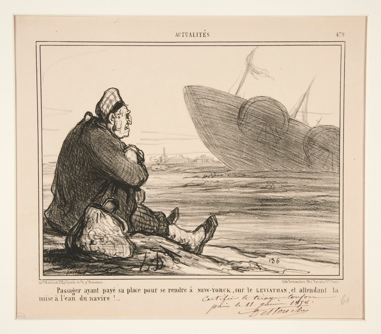 Maksullinen matkustaja? hänen paikkansa mennä? New Yorkissa tekijältä Honoré Daumier