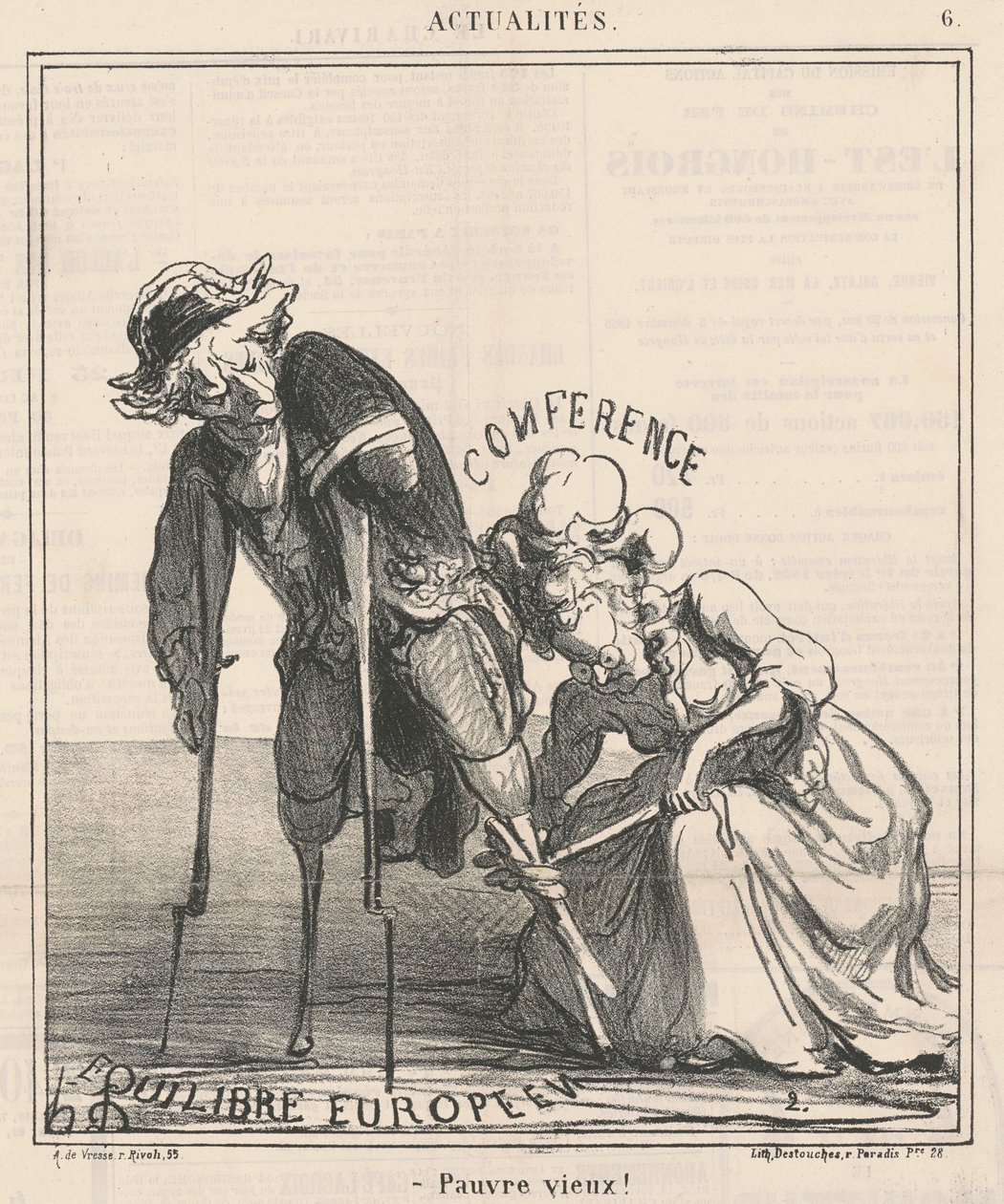 Köyhä vanha tekijältä Honoré Daumier
