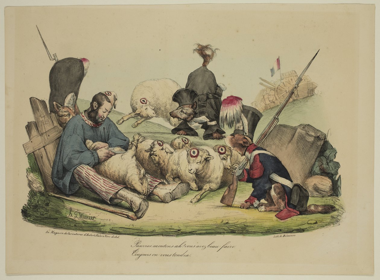 Köyhä lammas Ah! Ei väliä mitä teet...leikkaamme sinut aina tekijältä Honoré Daumier