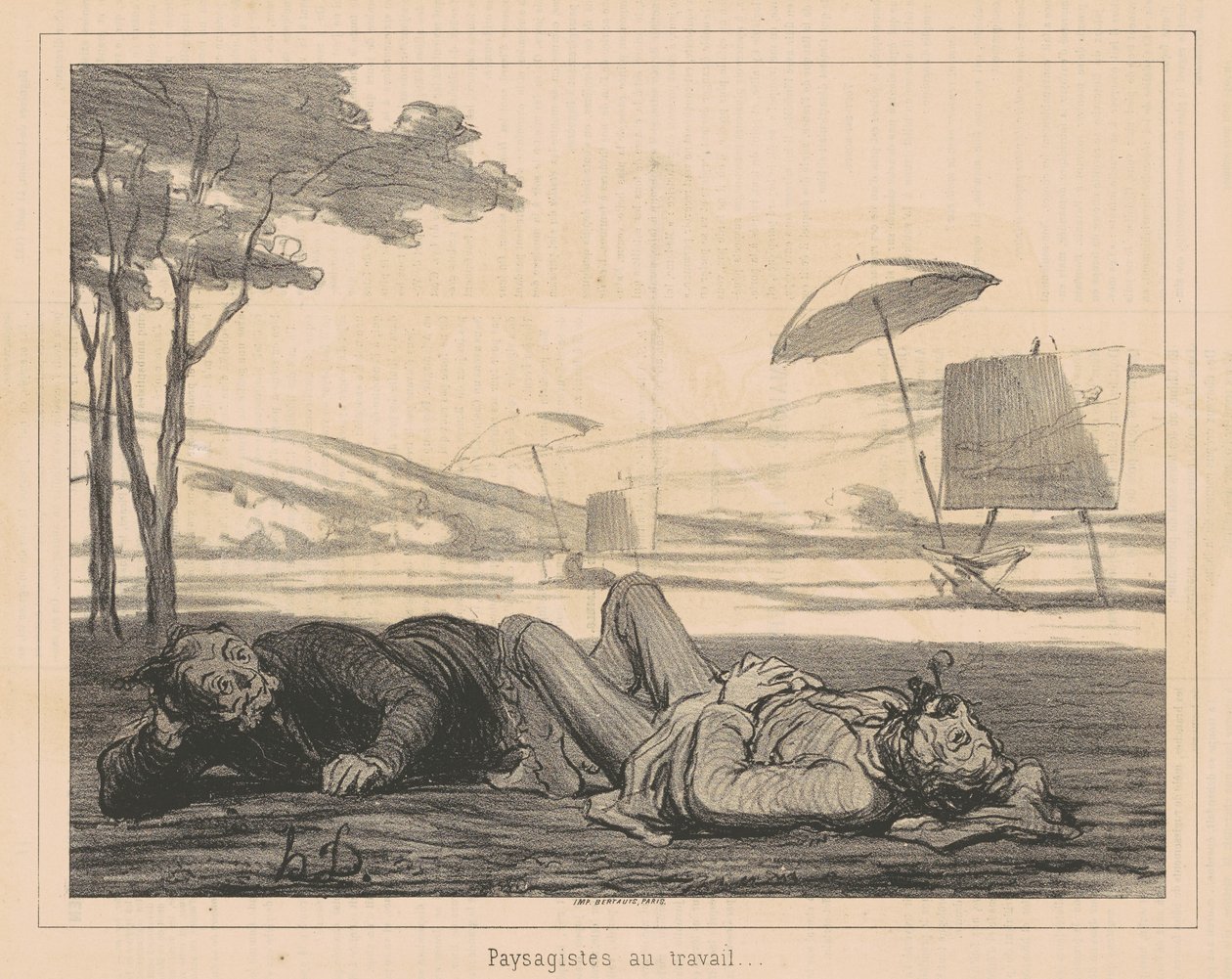 Maisemataiteilijat työssä tekijältä Honoré Daumier