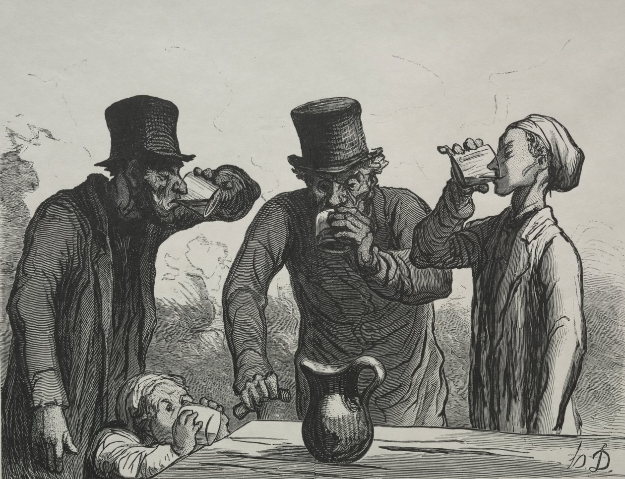 Juoman fysiologia: Neljä aikakautta tekijältä Honoré Daumier