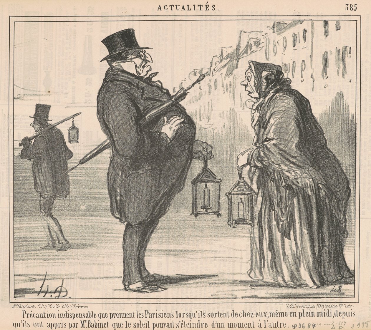 Tärkeä varotoimi, jonka pariisilaiset ottavat... tekijältä Honoré Daumier