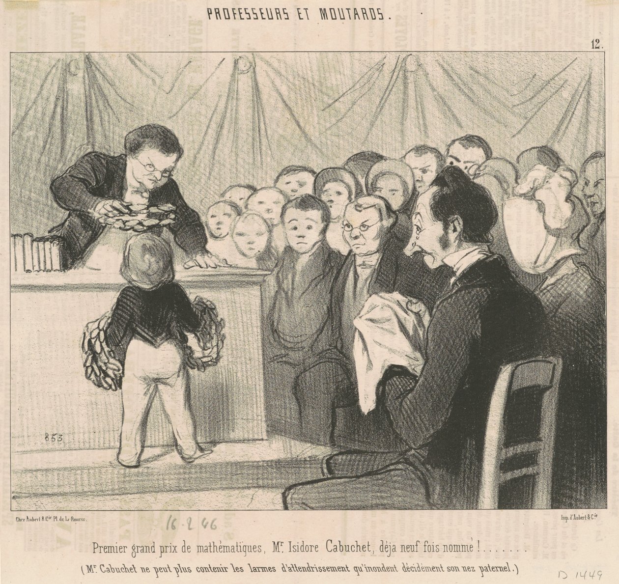 Ensimmäinen matematiikan pääpalkinto, M. Cabuchet tekijältä Honoré Daumier
