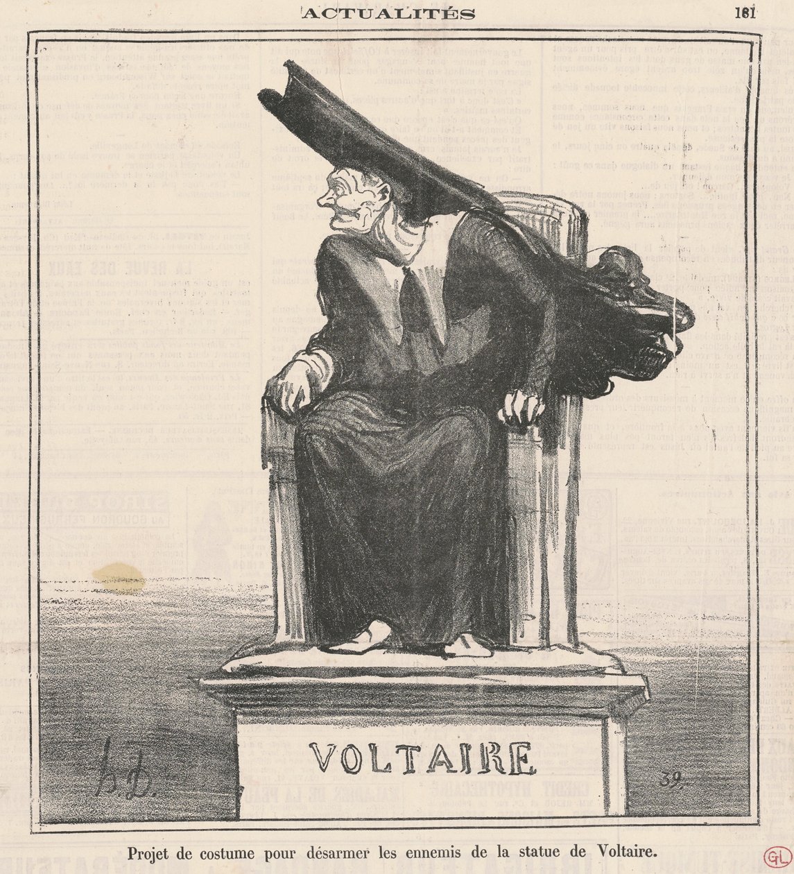 Projekti ... riisua aseista ... Voltaire tekijältä Honoré Daumier