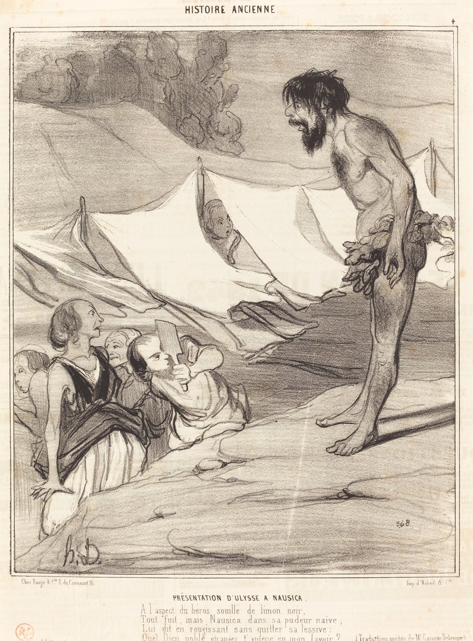 Ulyssen esitys Nausicalle tekijältä Honoré Daumier