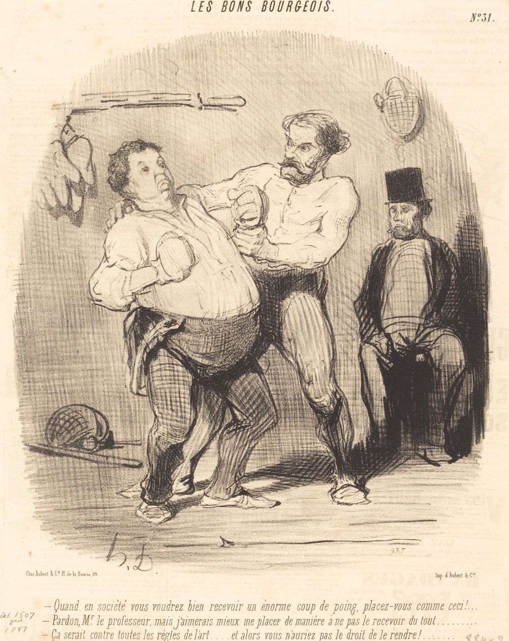 Kun yhteiskunnassa haluaisit saada... iskun... tekijältä Honoré Daumier