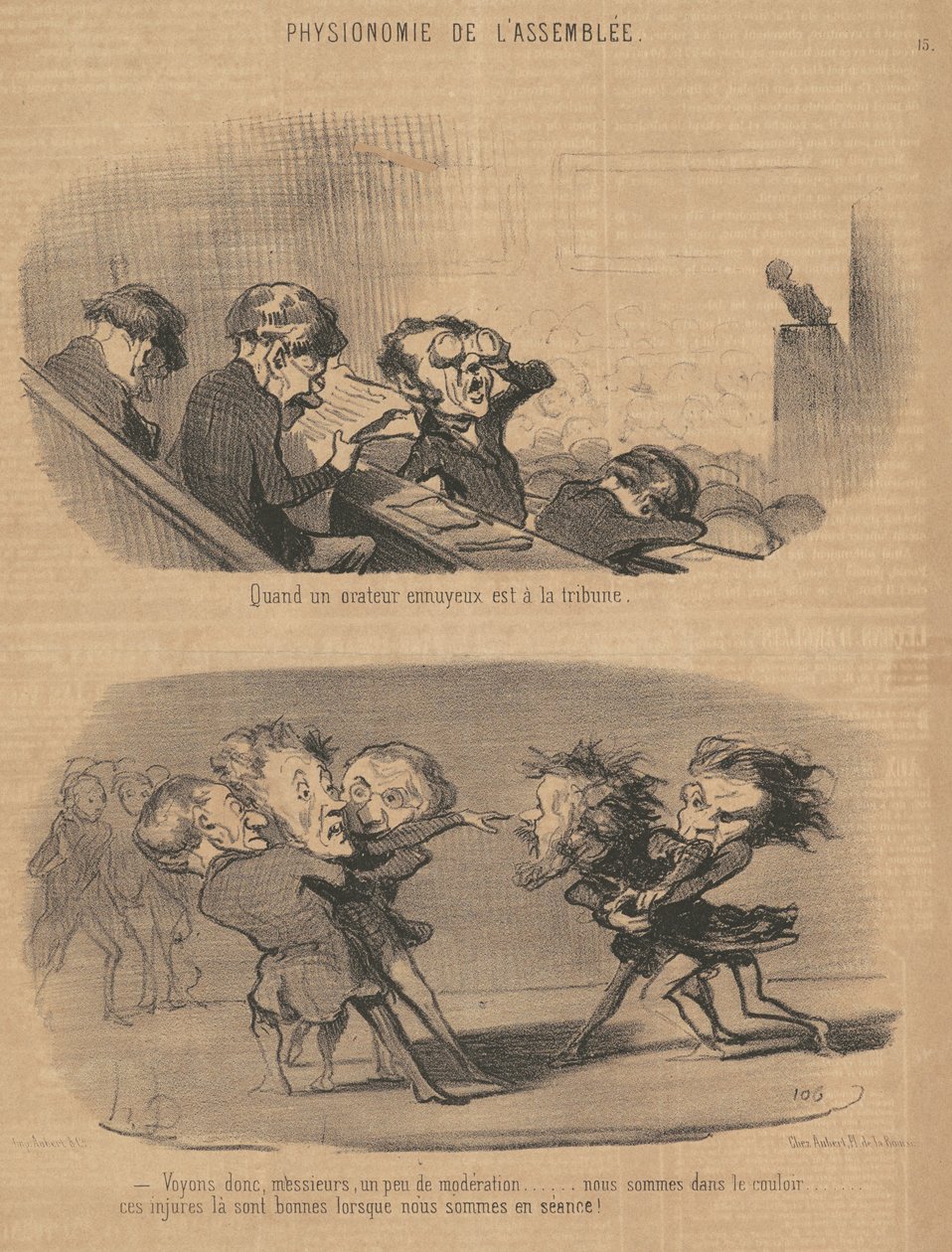 Kun tylsä ​​kaiutin on korokkeella tekijältä Honoré Daumier
