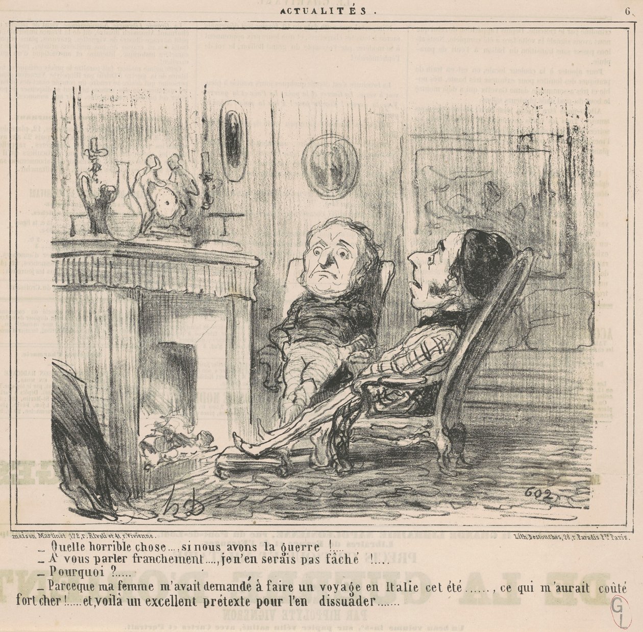 Quina cosa més horrible... si tenim guerra! ...finès tekijältä Honoré Daumier