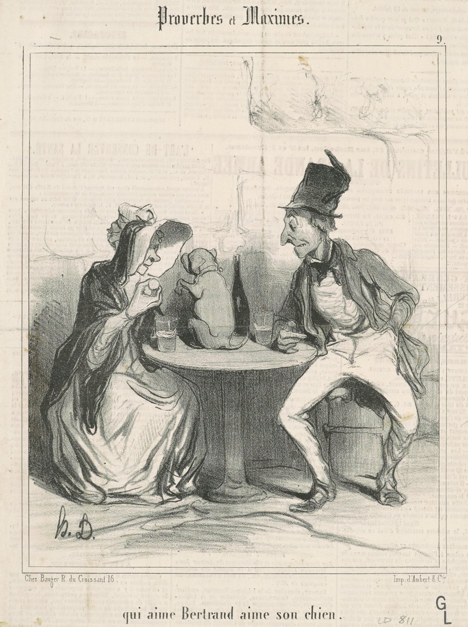 Joka rakastaa Bertrandia, rakastaa koiraansa tekijältä Honoré Daumier
