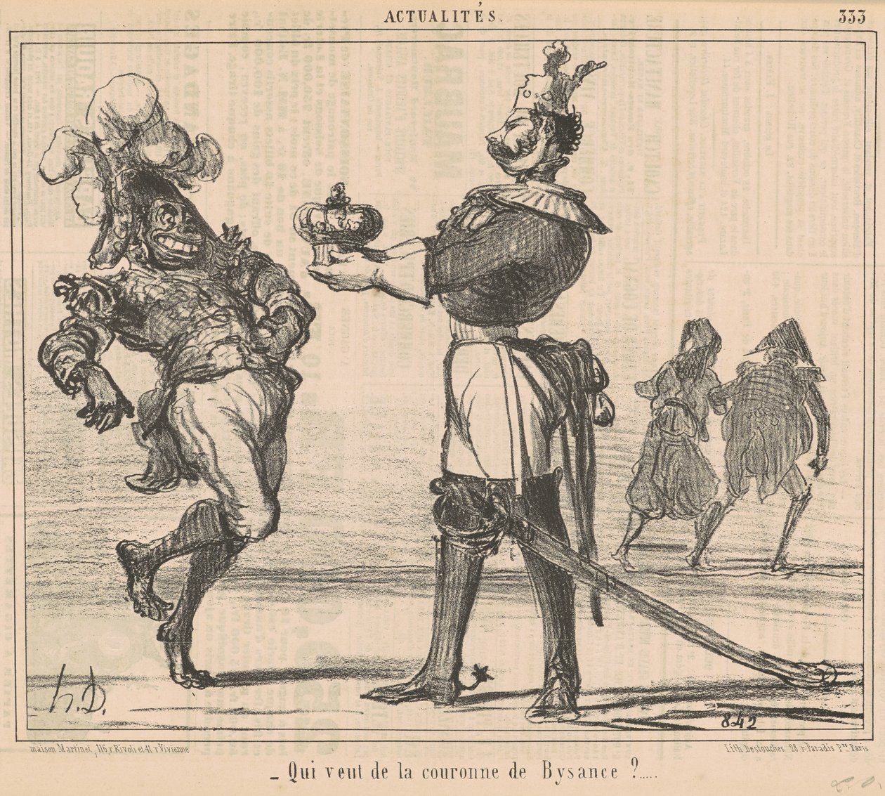 Kuka haluaa Bysantiumin kruunun? tekijältä Honoré Daumier