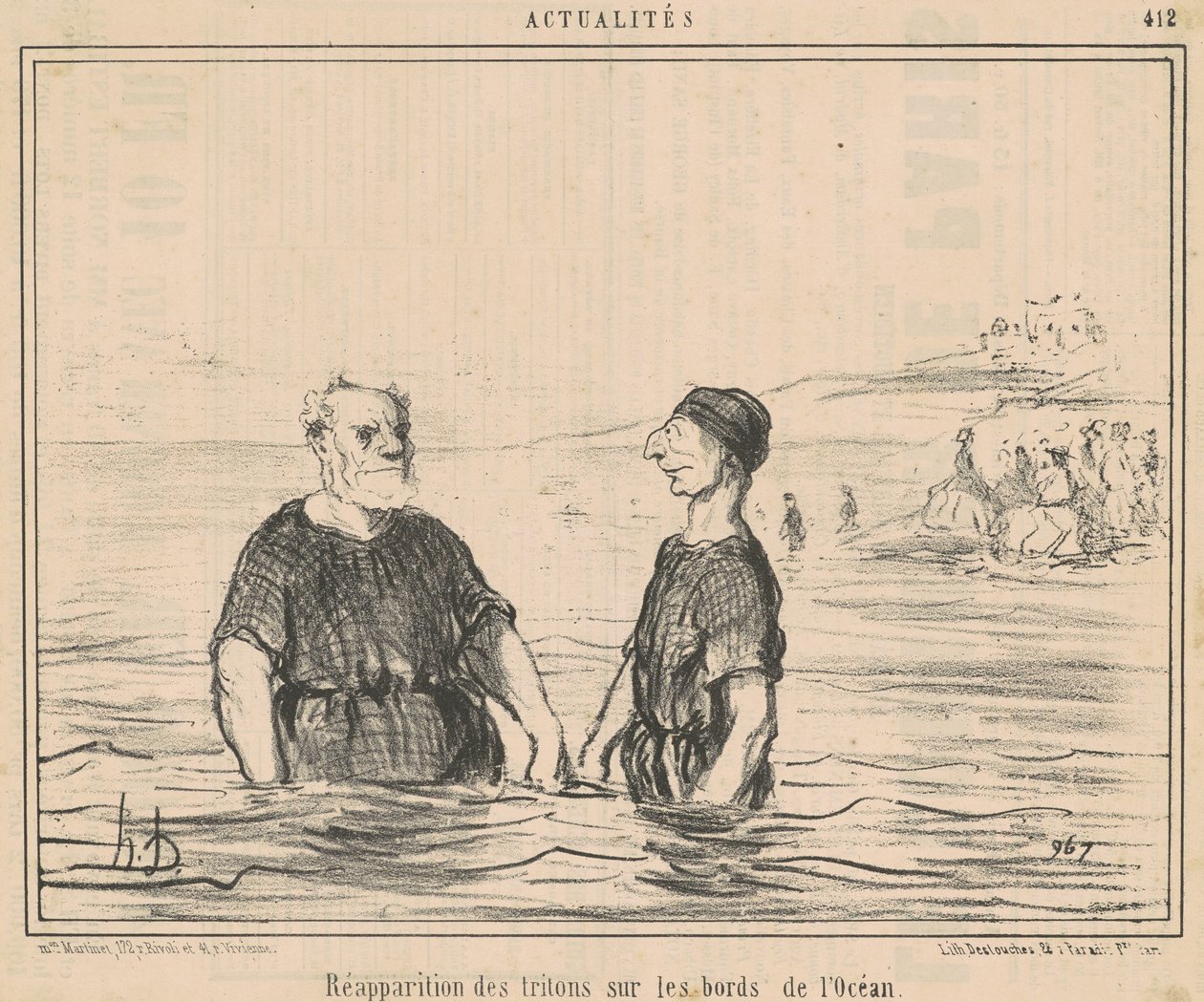 Newttien uudelleen ilmestyminen ... valtamerestä tekijältä Honoré Daumier