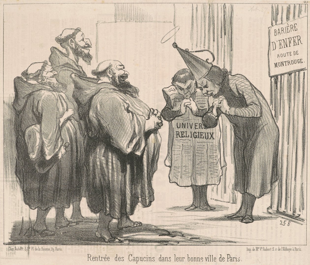Kapusiinien paluu Pariisiin tekijältä Honoré Daumier