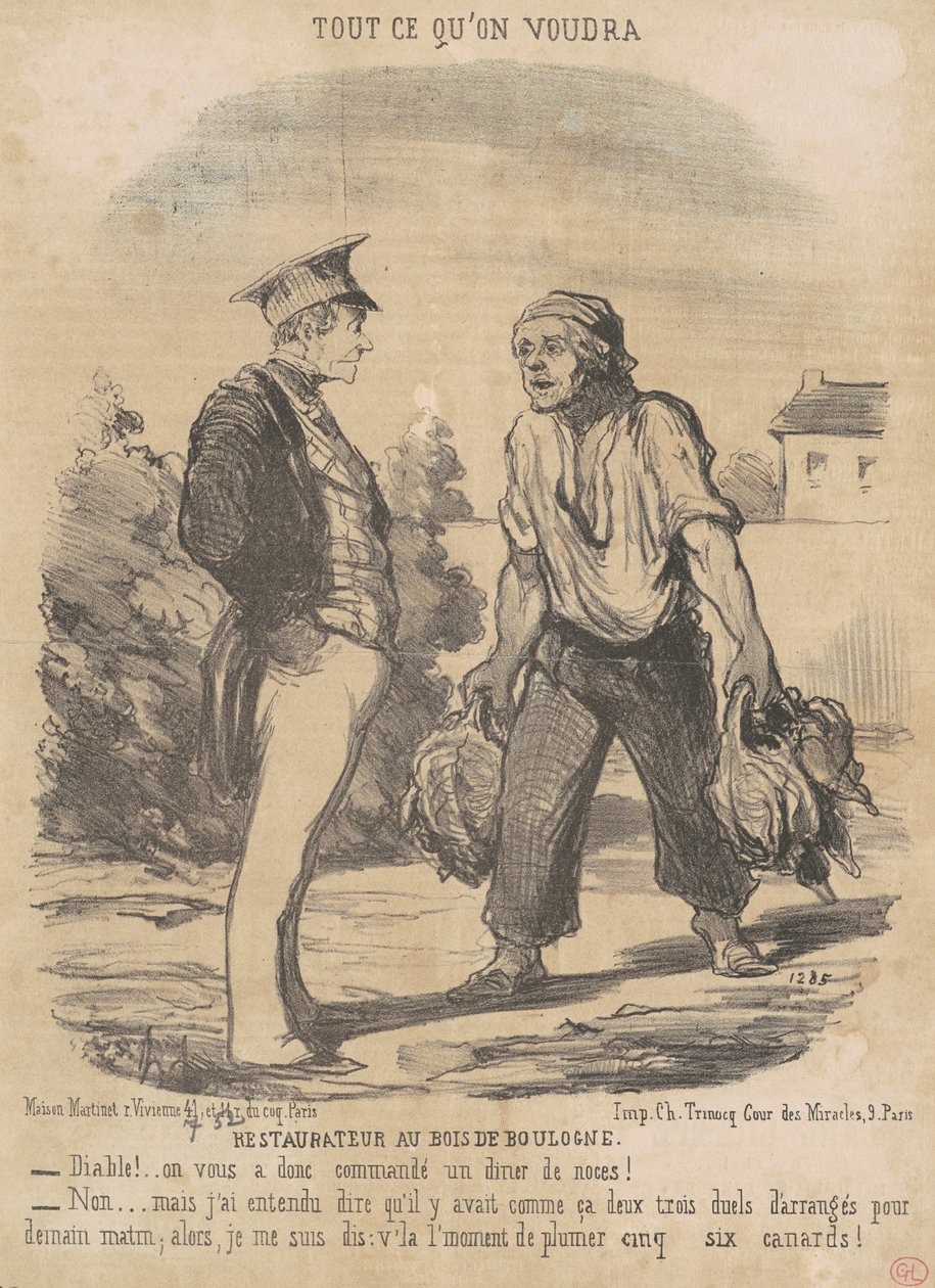 Ravintola Bois de Boulognessa tekijältä Honoré Daumier