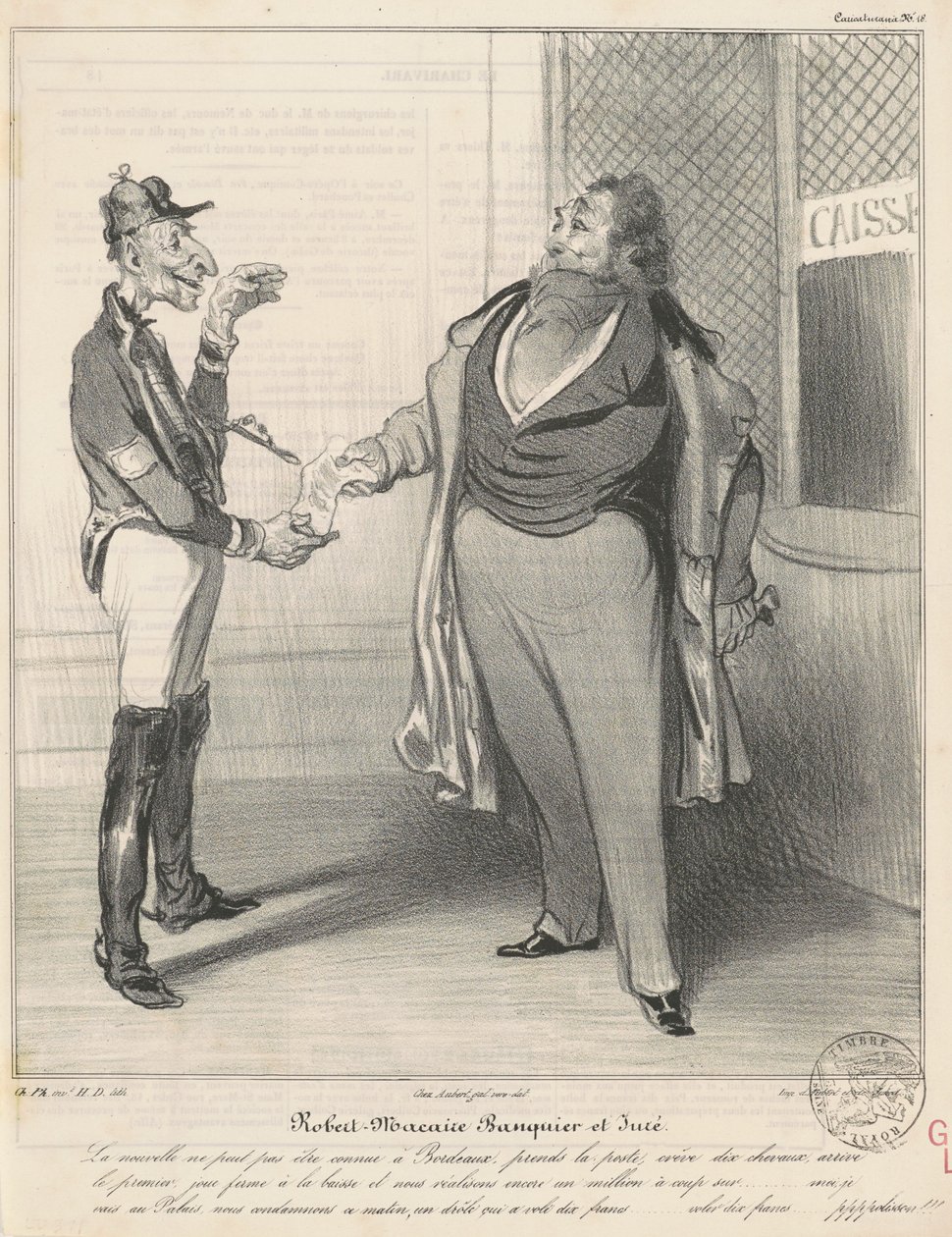 Robert Macaire pankkiiri ja tuomari tekijältä Honoré Daumier
