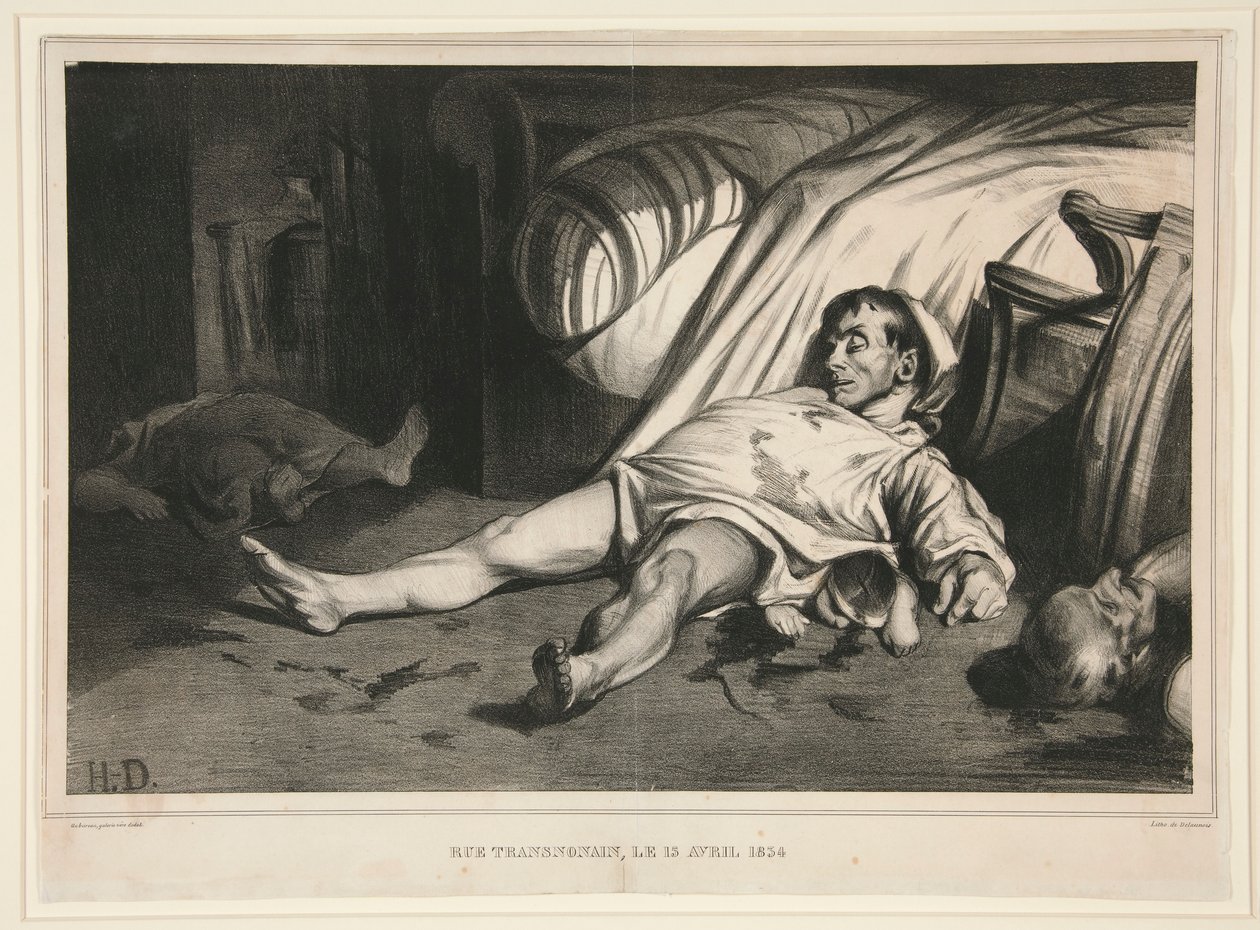 Rue Transnonain, 15. huhtikuuta 1834, julkaistu La Association Mensuelle -lehdessä tekijältä Honoré Daumier