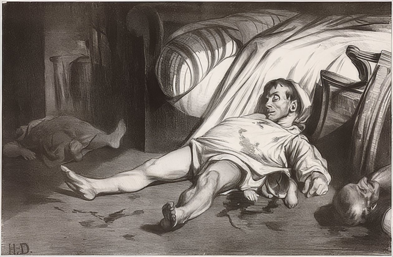 Rue Transnonain, 15. huhtikuuta 1834. 1834 tekijältä Honoré Daumier