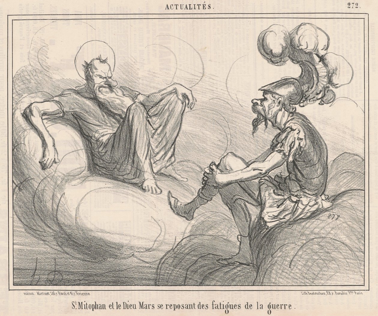 Pyhä Mitofan ja jumala mars... tekijältä Honoré Daumier