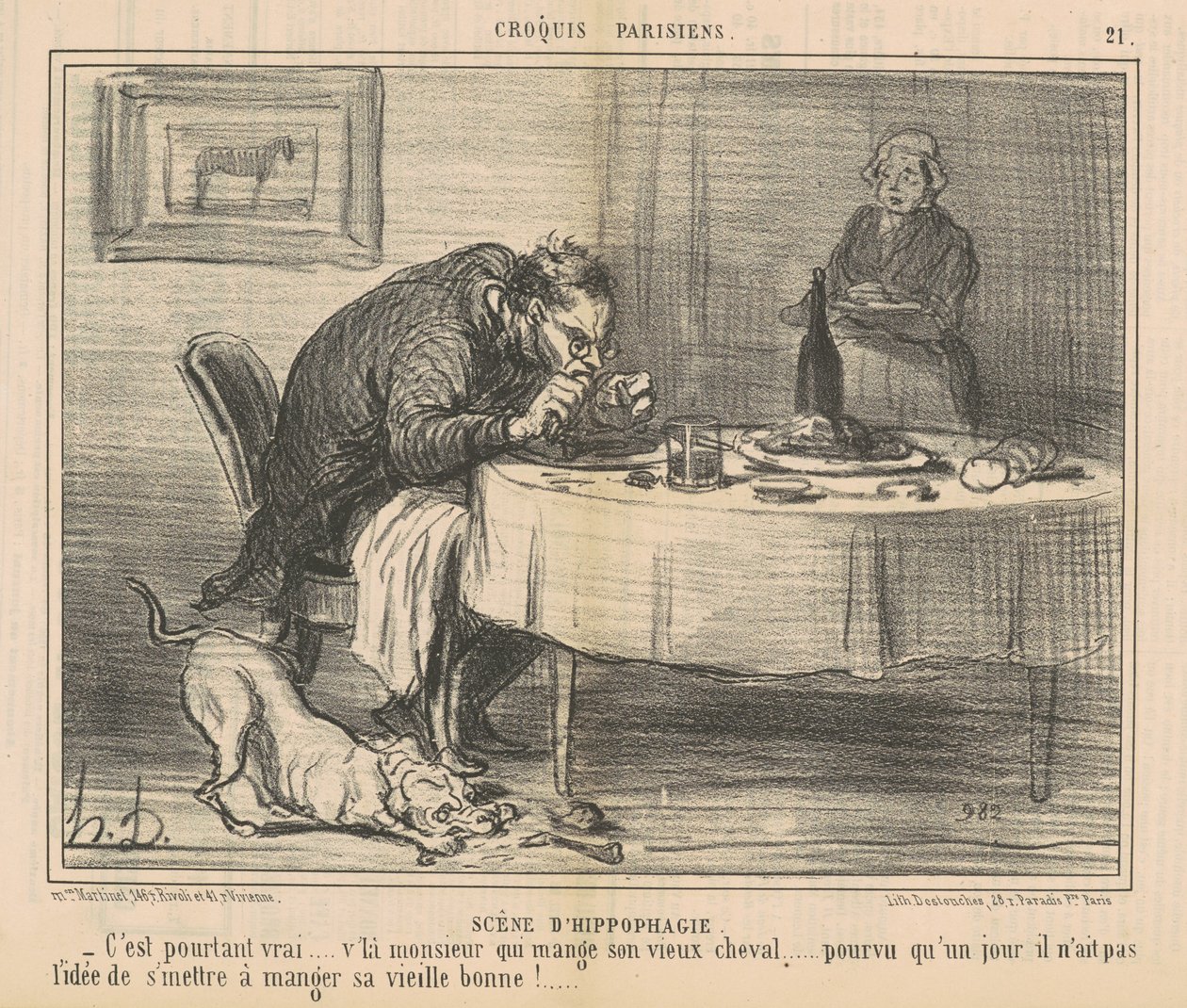 Hippofagian kohtaus tekijältä Honoré Daumier