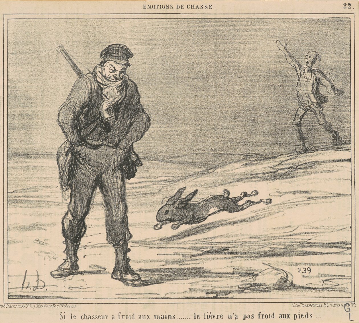 Jos metsästäjä on kylmä, jänis ei ole kylmä... tekijältä Honoré Daumier