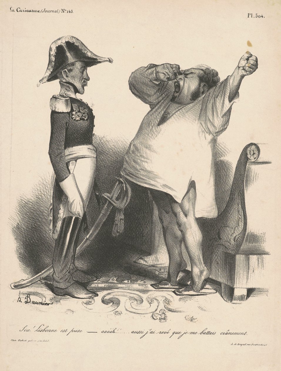 Isä! Lissabon on vangittu... (Sire! Lissabon on vangittu...) tekijältä Honoré Daumier