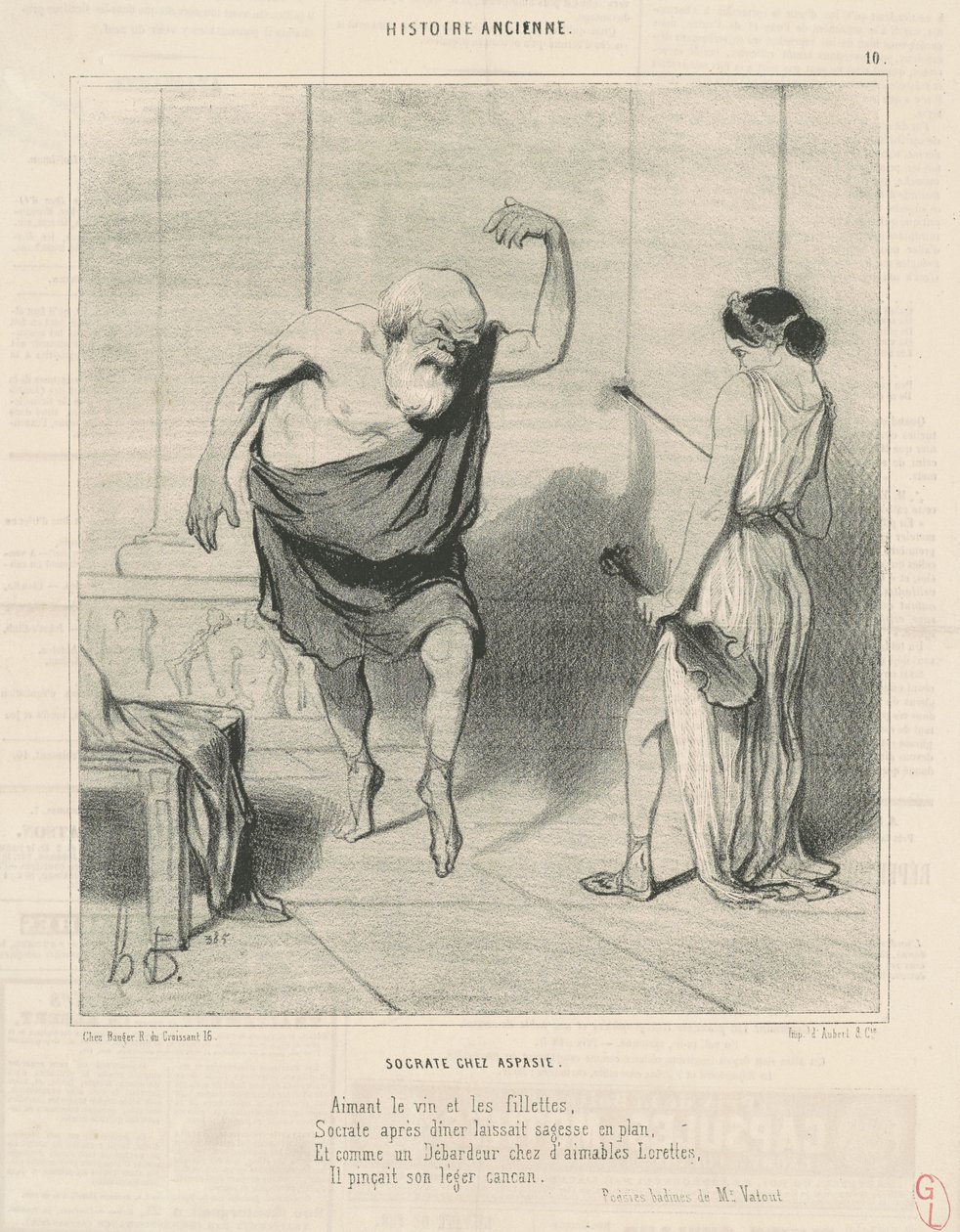 Sokrates Aspasiassa tekijältä Honoré Daumier