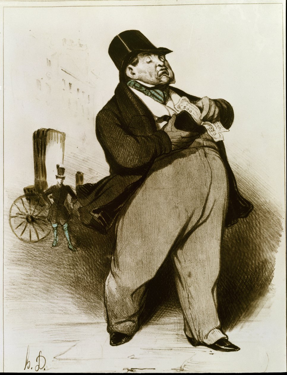 Pankkiiri - Litografia tekijältä Honoré Daumier
