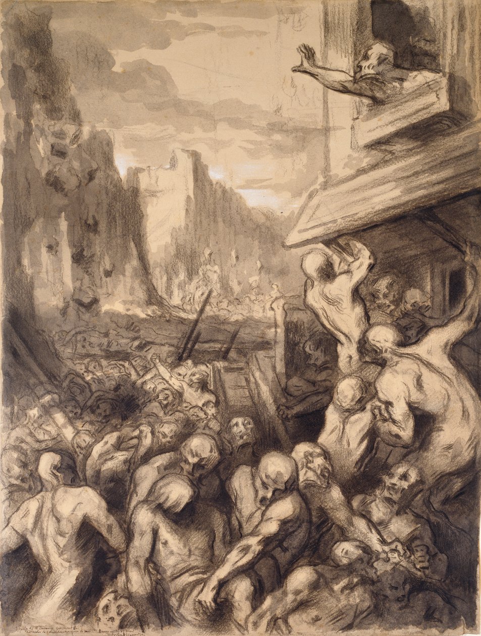 Kaupungin tuho, 1800-luvun puoliväli tekijältä Honoré Daumier