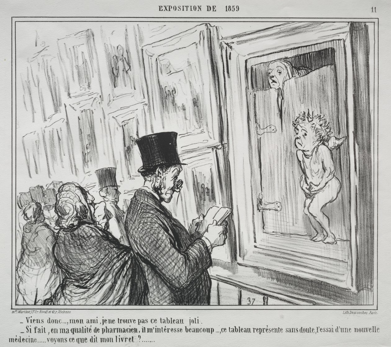 Vuoden 1859 näyttely (levy 11): Tule tänne, ystäväni, en pidä tätä maalausta kauniina tekijältä Honoré Daumier