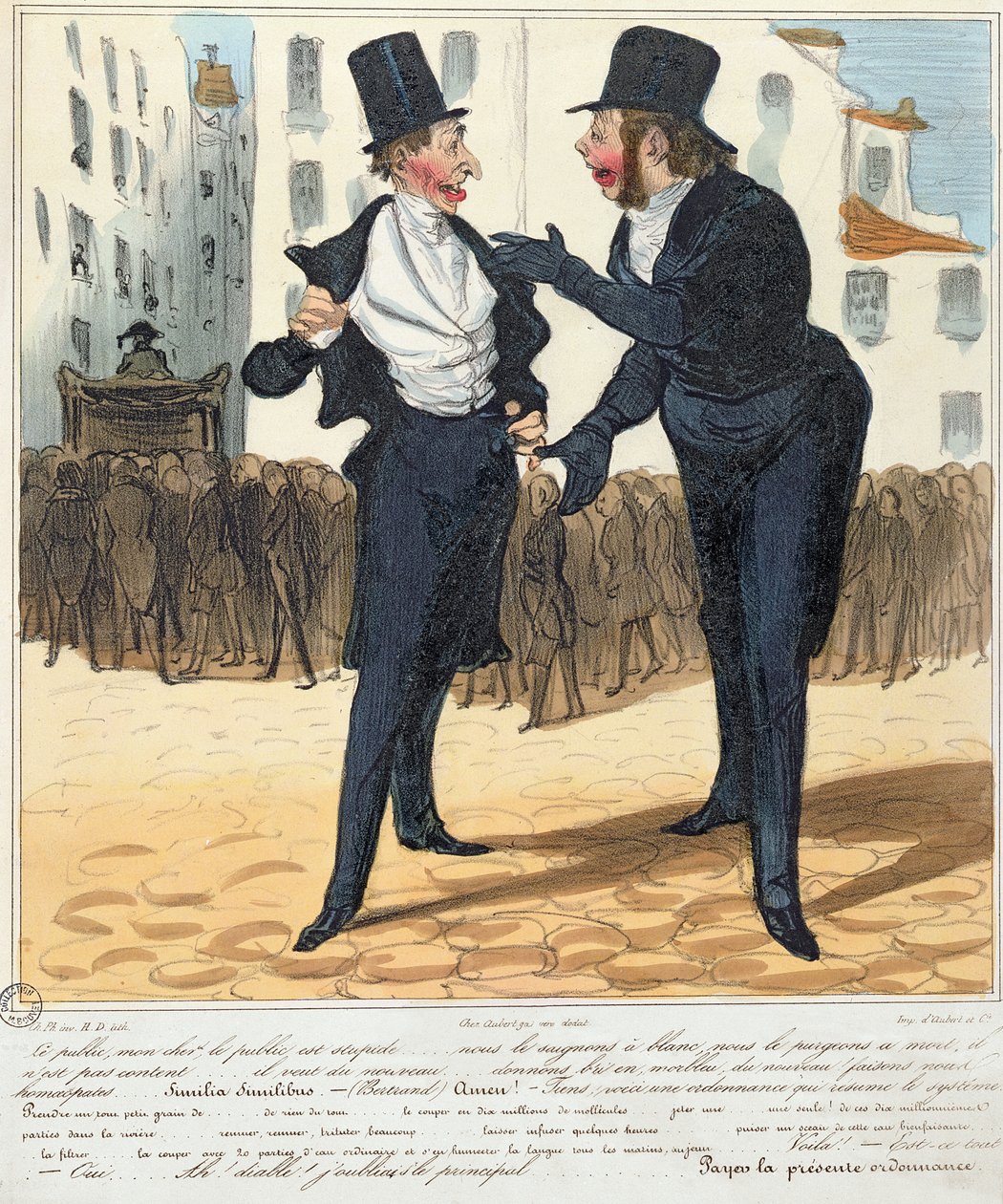 Homeopaattiset lääkärit, sarjasta "La Caricature", 1837 tekijältä Honoré Daumier