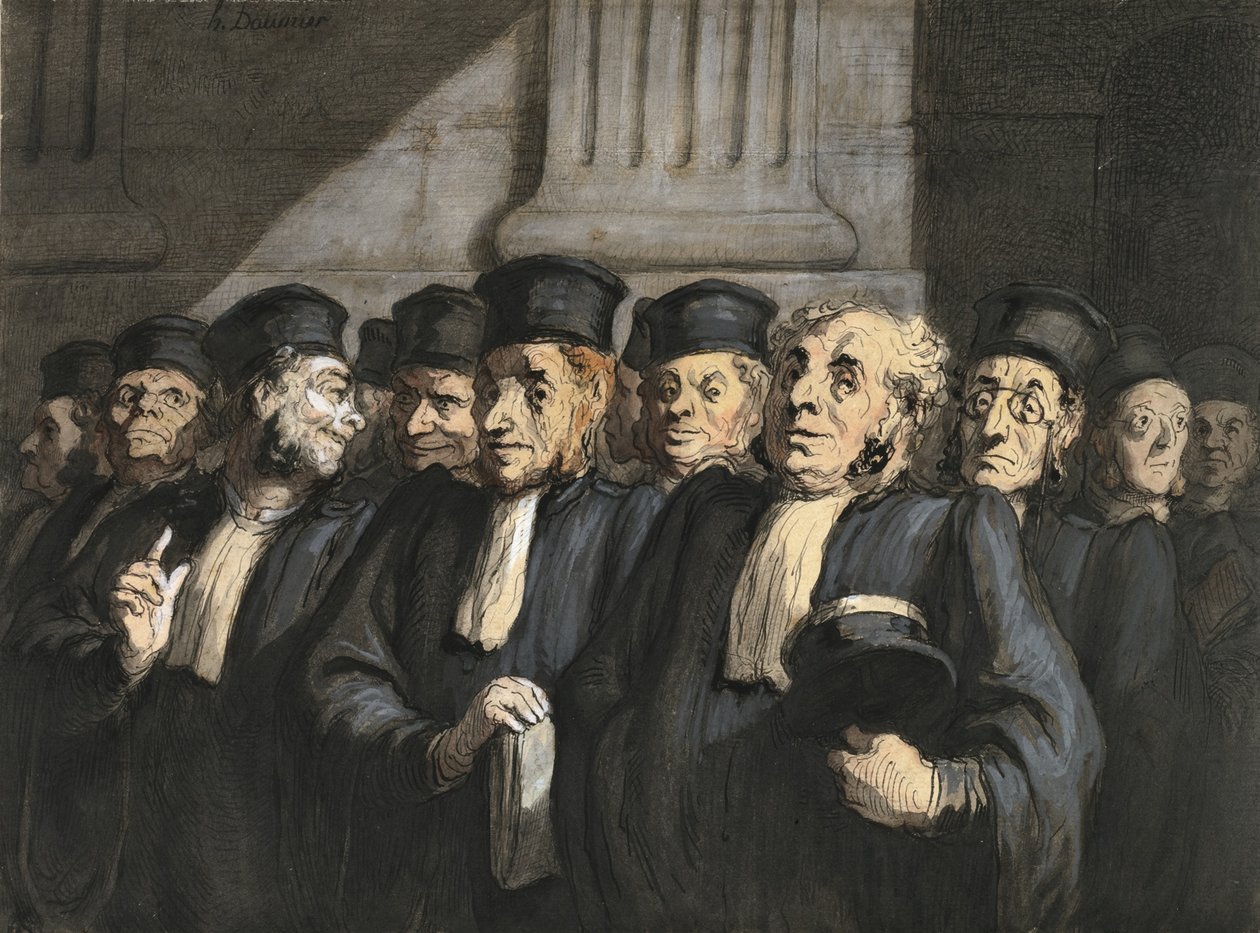 Syyttäjän lakimiehet, 1860-luvun alku tekijältä Honoré Daumier